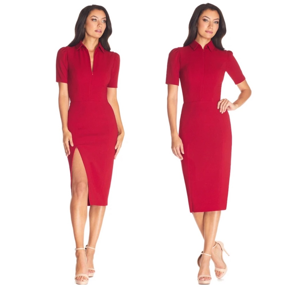 NWT DRESS THE POPULATION Gloria Dress in Garnet